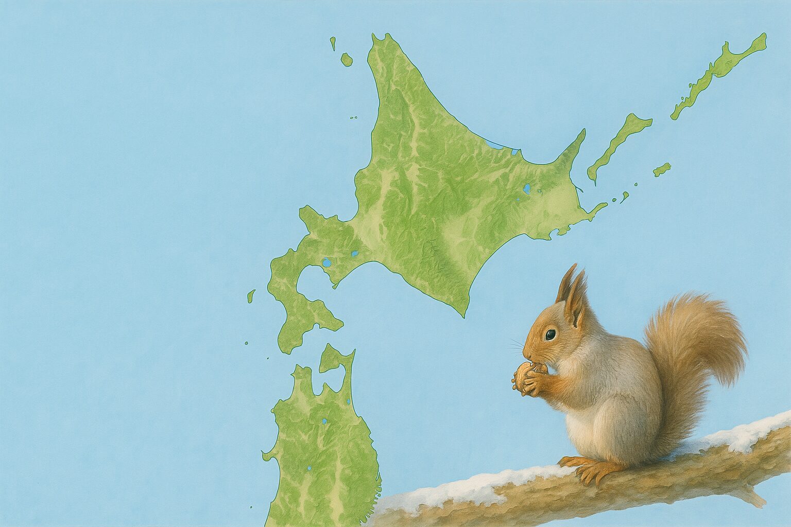 北海道にいるエゾリス