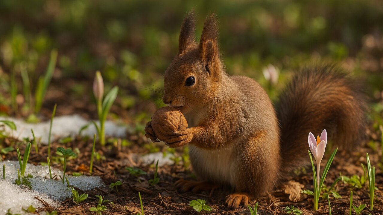 エゾリス　春の食べ物