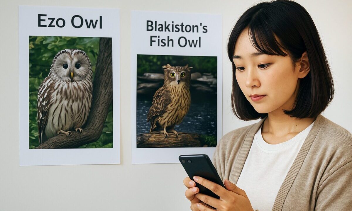 エゾフクロウとシマフクロウの違いを調べる