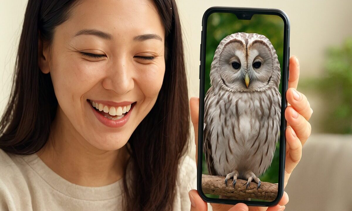 可愛いエゾフクロウ