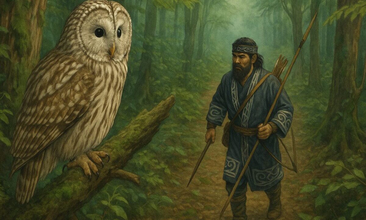 エゾフクロウが見ている