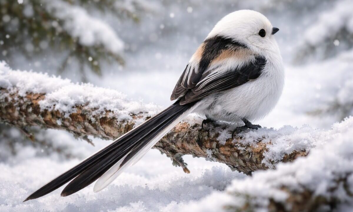 シマエナガ　尾羽