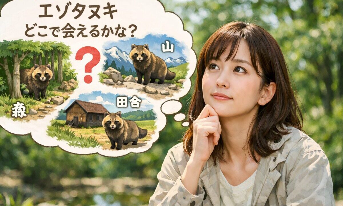 エゾタヌキどこで会える？