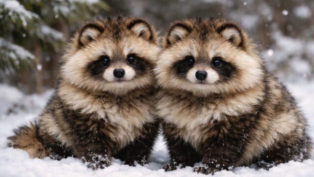 エゾタヌキはぬいぐるみ？