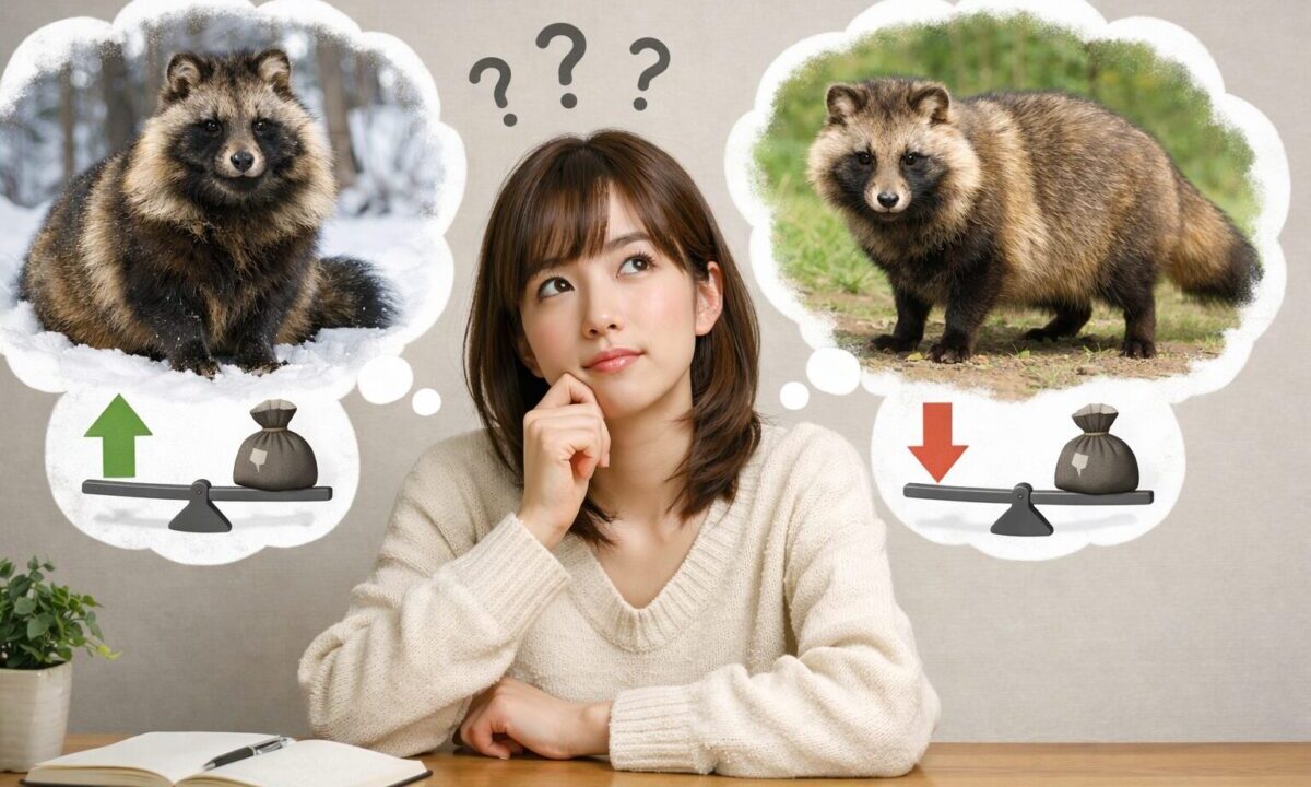 タヌキの大きさの違い