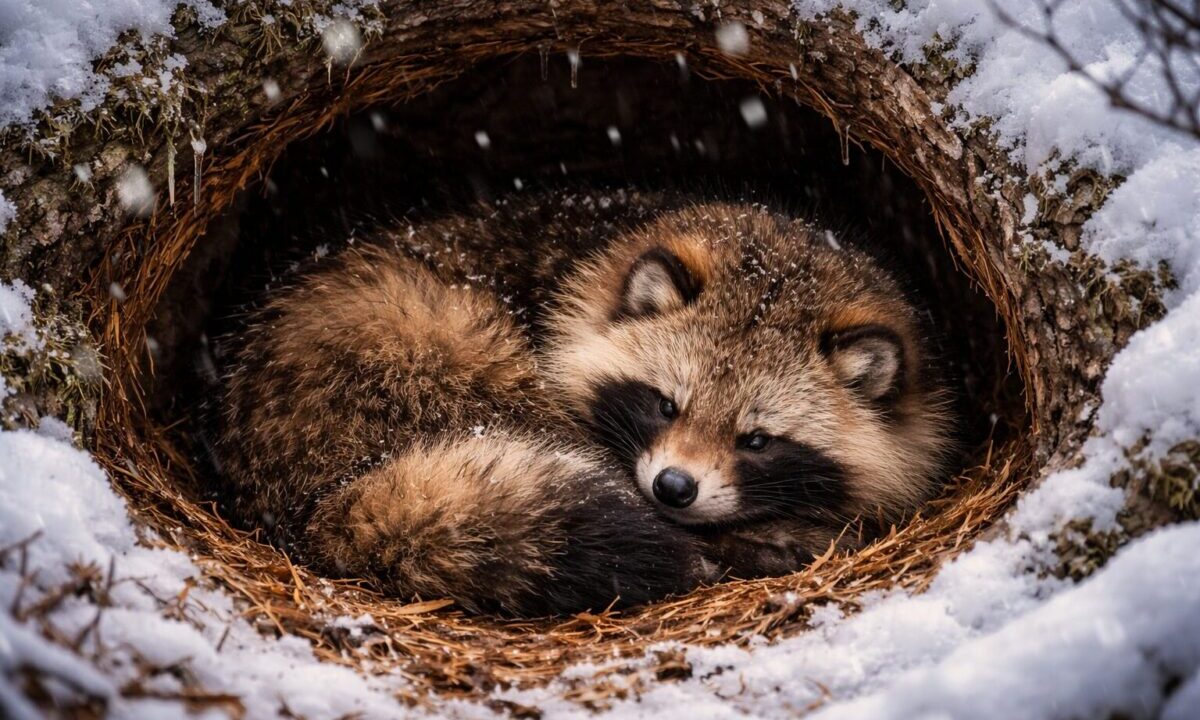 タヌキの冬籠