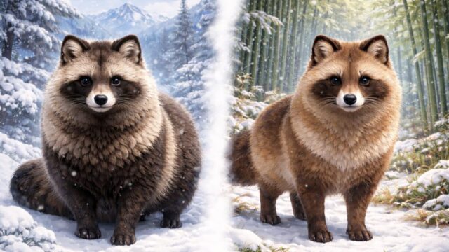 エゾタヌキを本土タヌキ比較