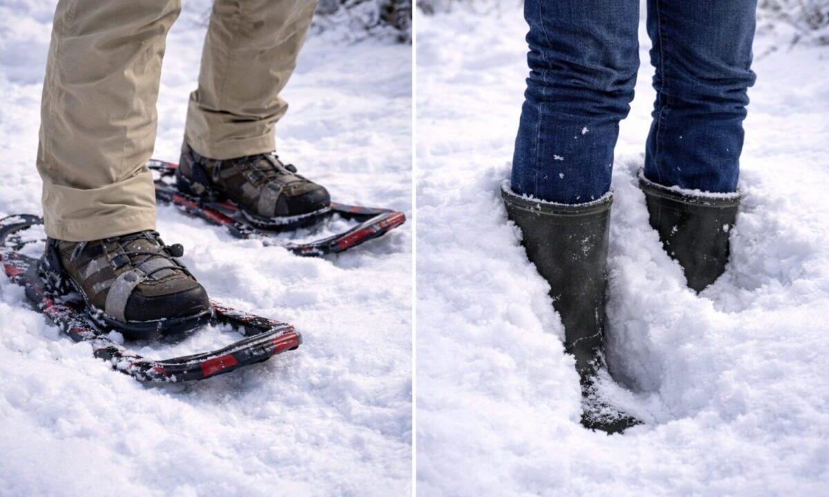 かんじきと長靴