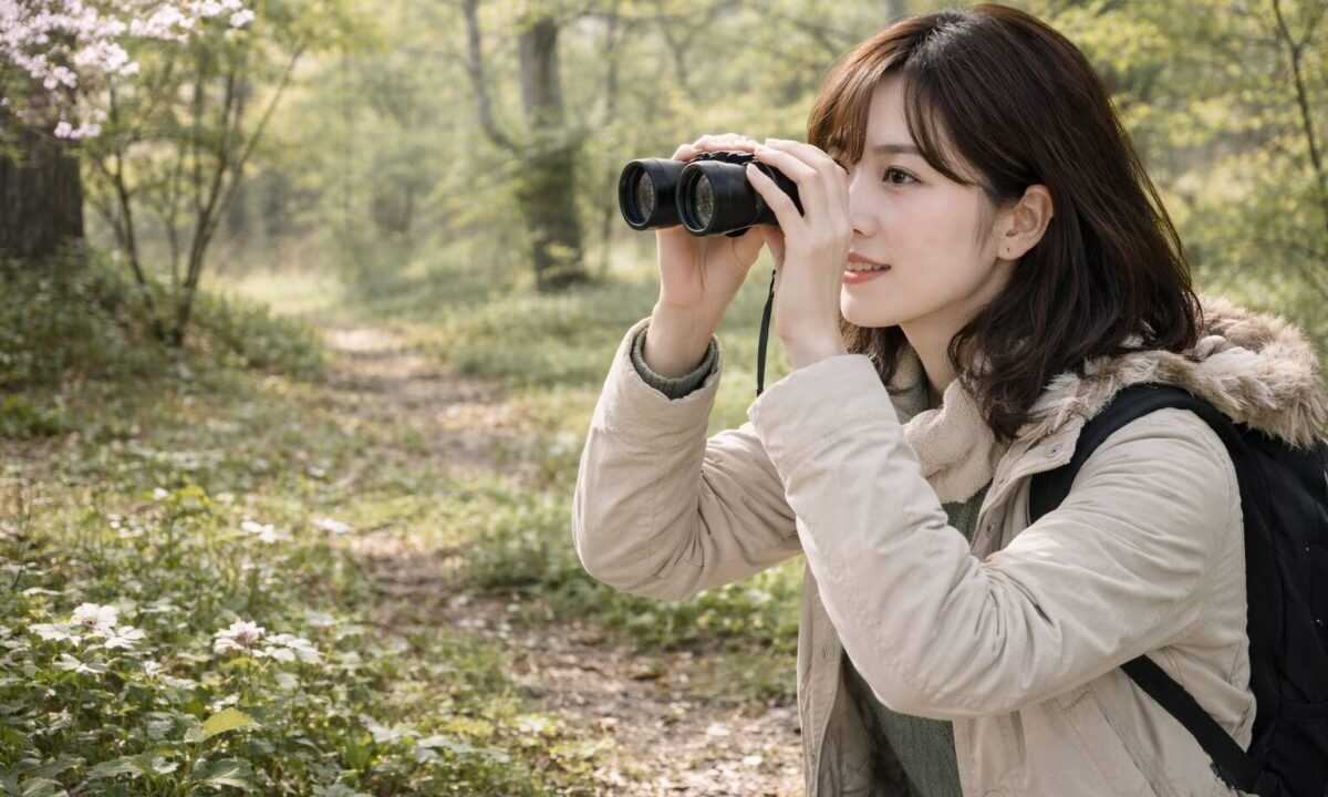 自然観察　女性