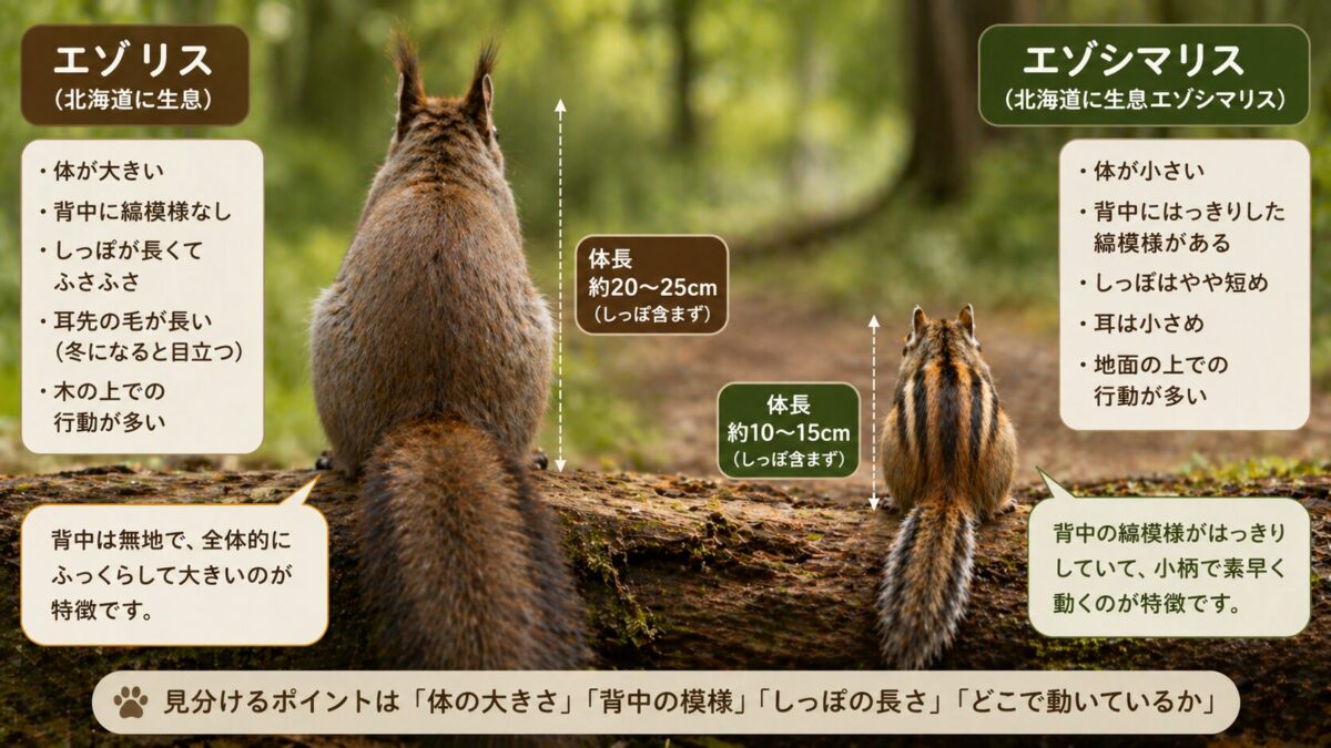 エゾリスとシマリス違い②