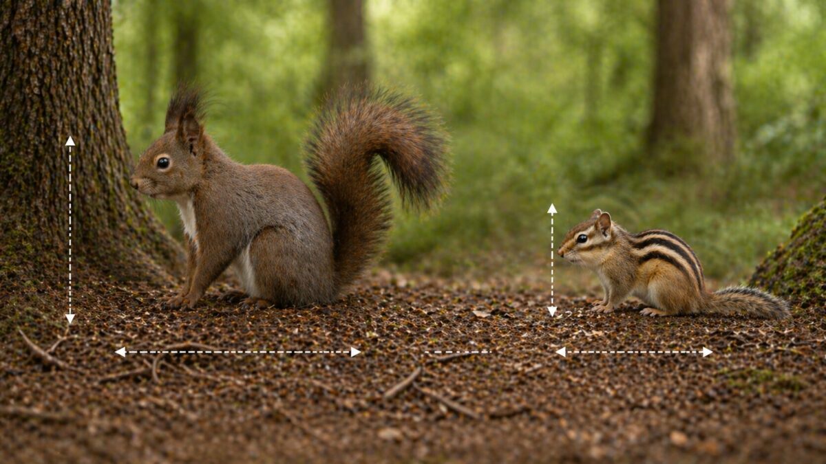 エゾリス　シマリス　大きさ比較