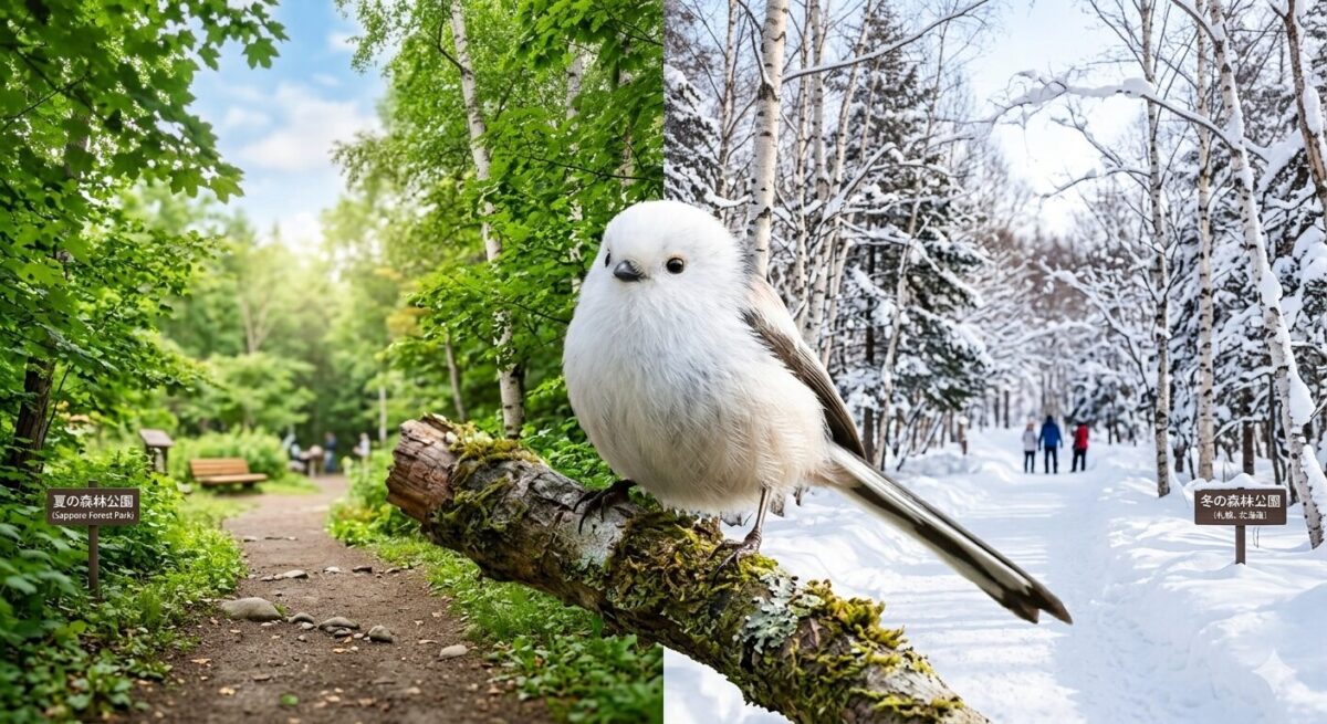 シマエナガの夏と冬