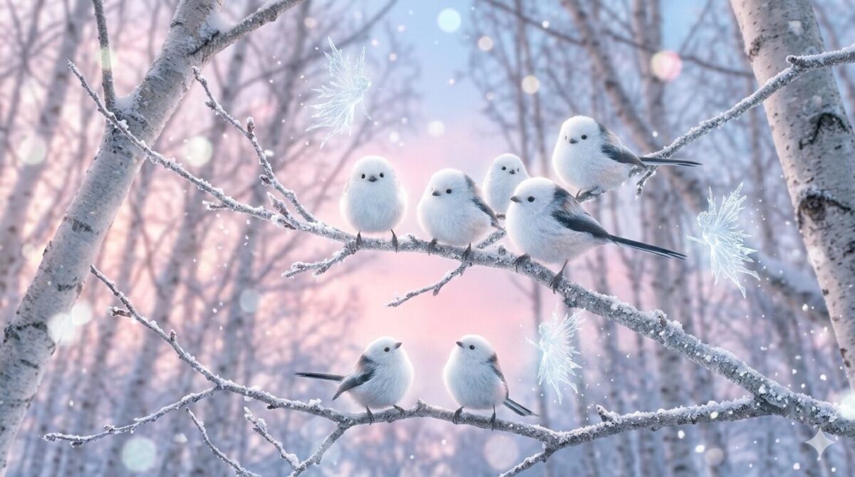 雪の妖精シマエナガ