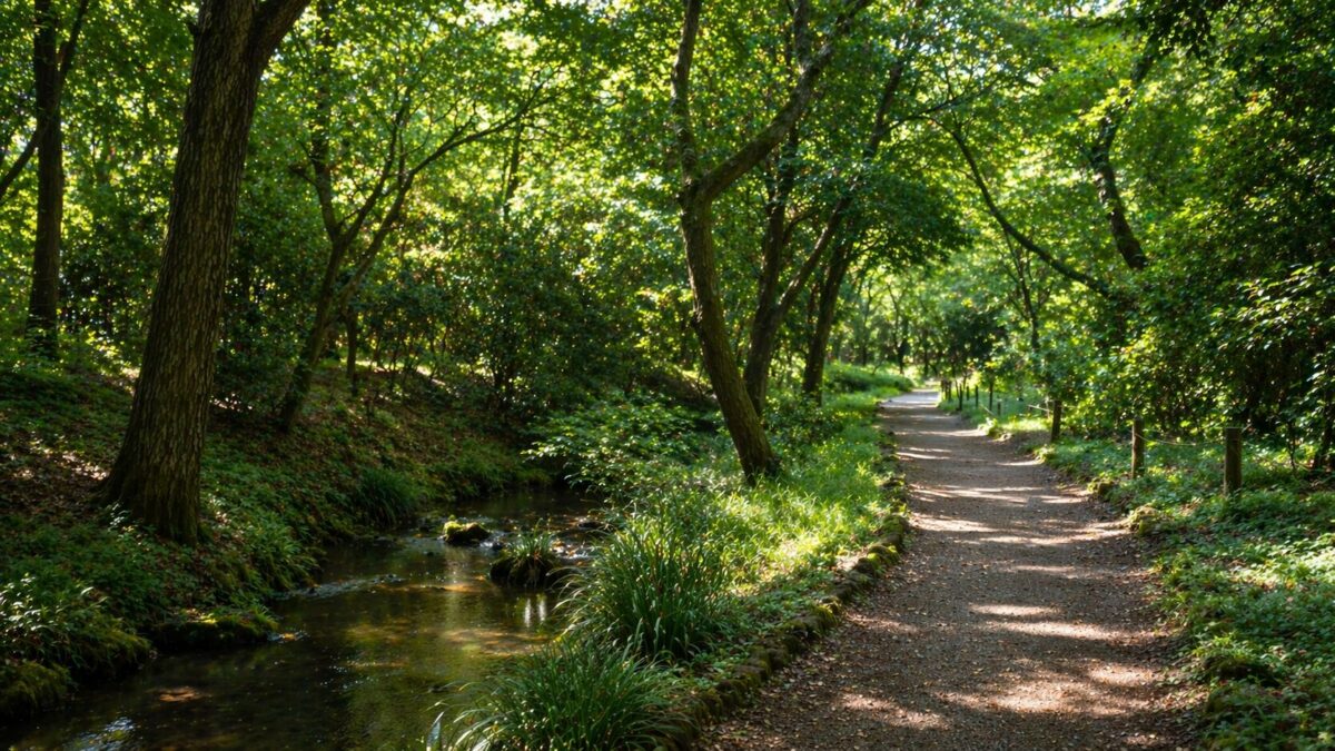 静かな森の小道