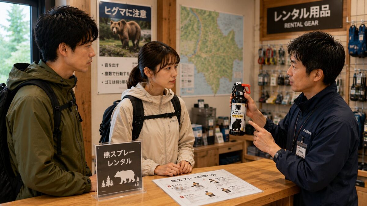 熊スプレーの使い方説明
