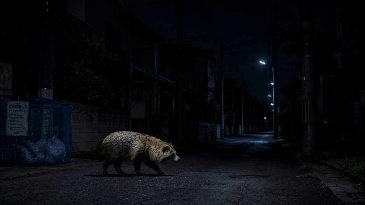 エゾタヌキと市街地