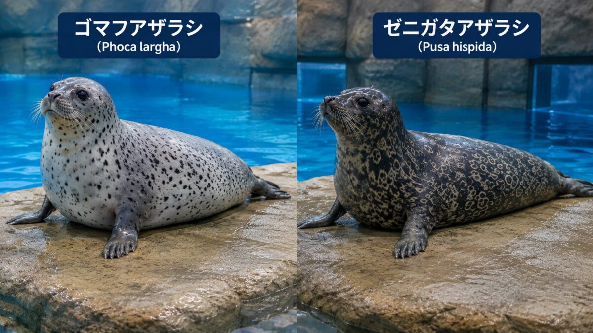 ゴマフアザラシとゼニガタアザラシ