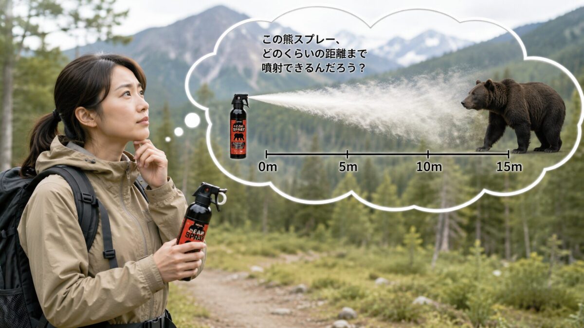熊スプレーの噴射距離