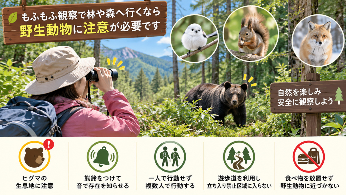 野生動物に注意
